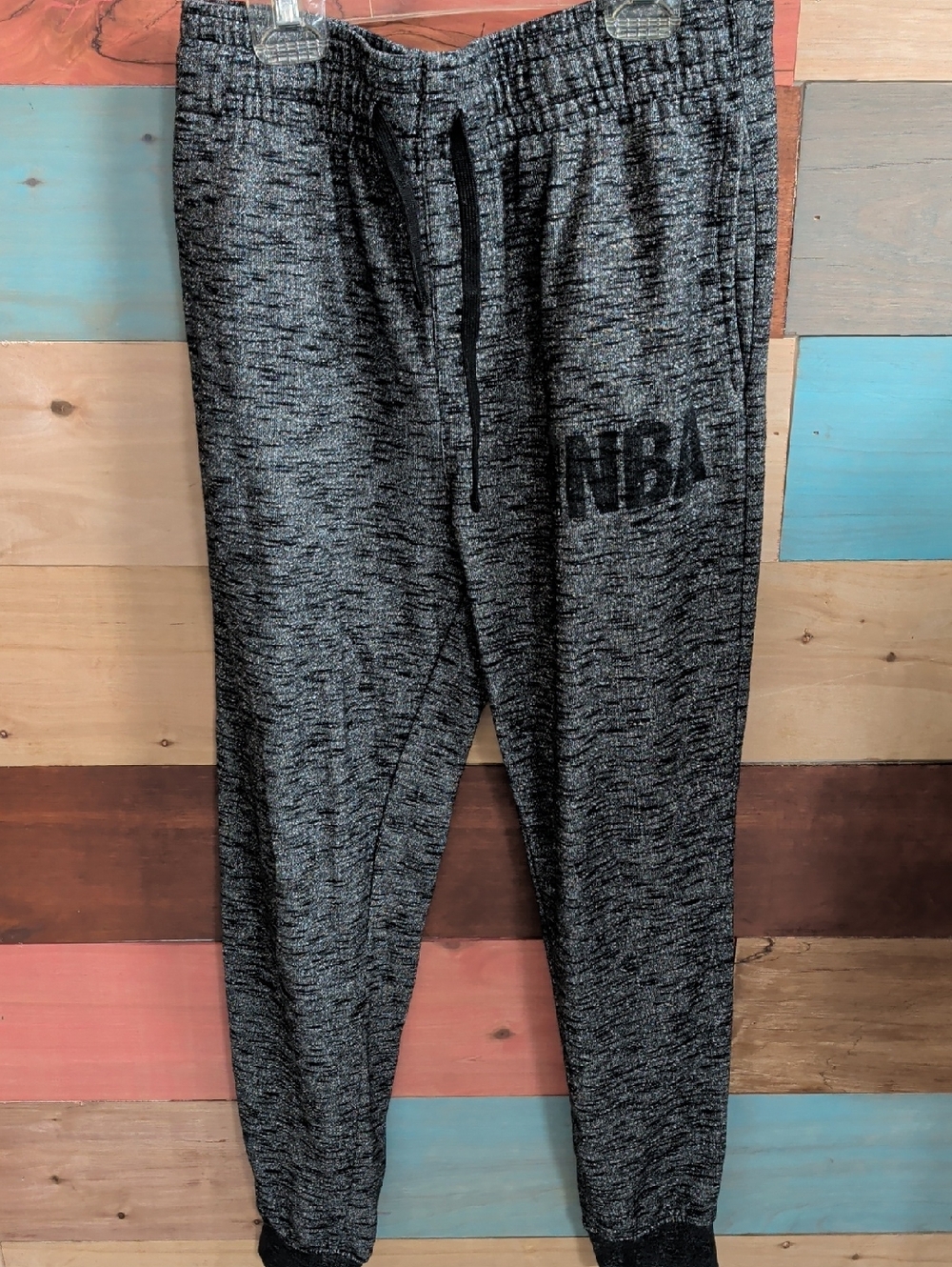 NBA Black & Charcoal Marled Jogger Pants